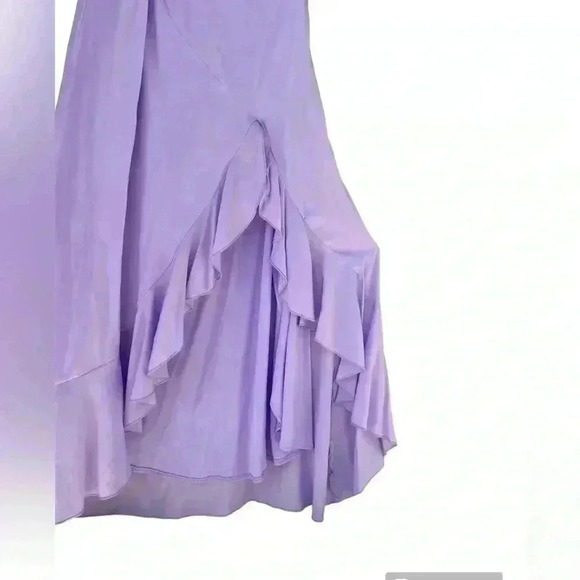 SHEIN Belle One Shoulder Twist Asymmetric Ruffle Hem Dress purple size M - Picture 9 of 12